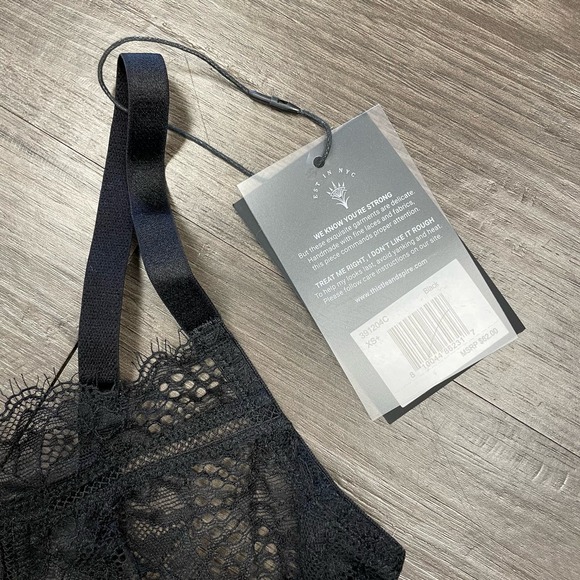 Thistle and Spire Amore Black Lace Bralette Women's XS+ Lace Wired Lingerie Bra - Picture 9 of 10